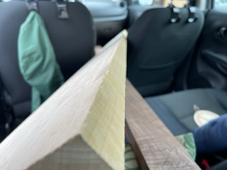 boards in a car
